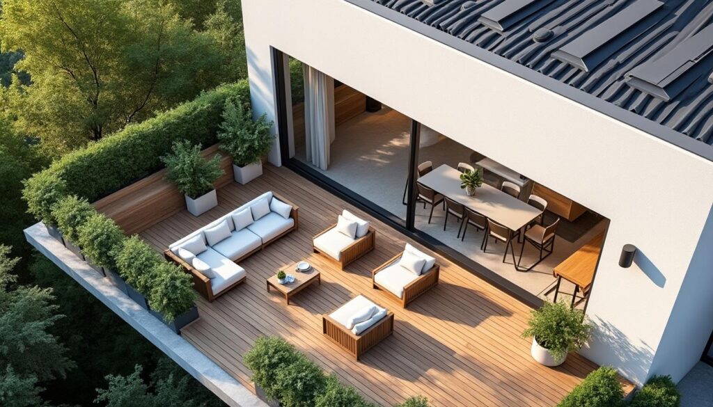 découvrez les règles et les distances légales à respecter pour aménager une terrasse avec vue plongeante sur le voisinage, afin d'éviter les conflits et respecter la vie privée.