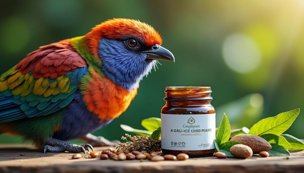 granuplume : complément naturel conçu pour améliorer la qualité du plumage, favorisant la beauté et la santé des plumes de vos oiseaux.